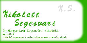 nikolett segesvari business card